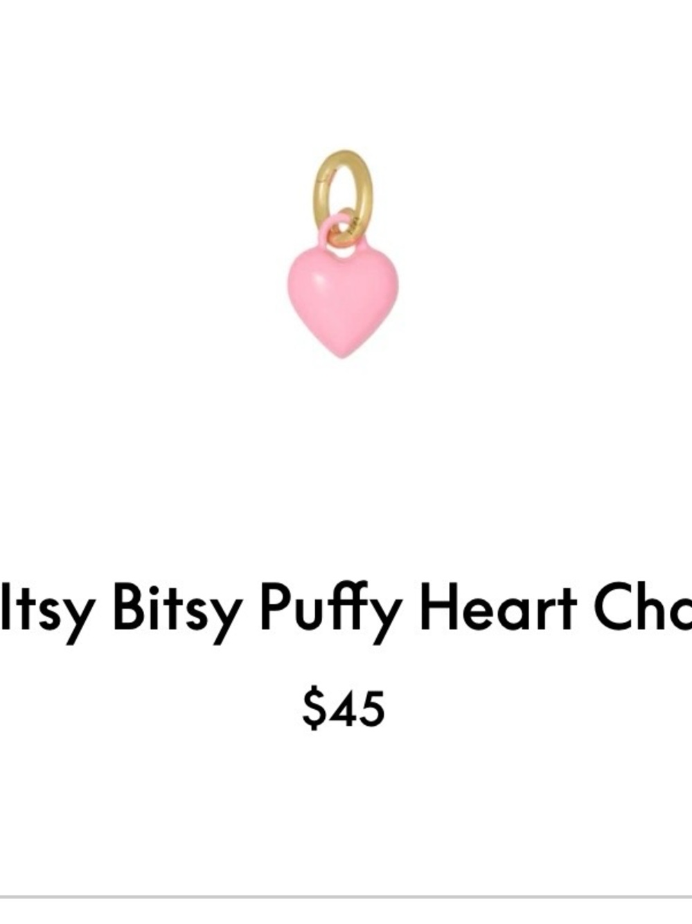 Roxanne Assoulin The Itsy Bitsy Puffy Heart Charm Cotton Candy firm price
